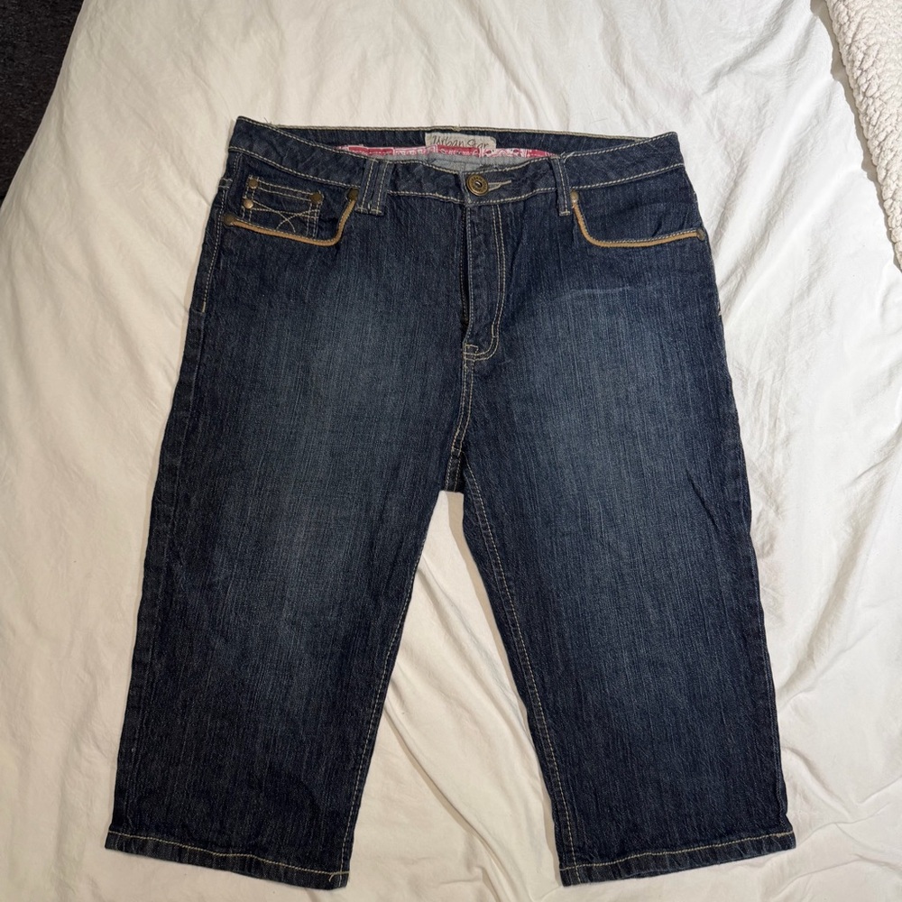 Dark Wash Denim Capris/Long Shorts